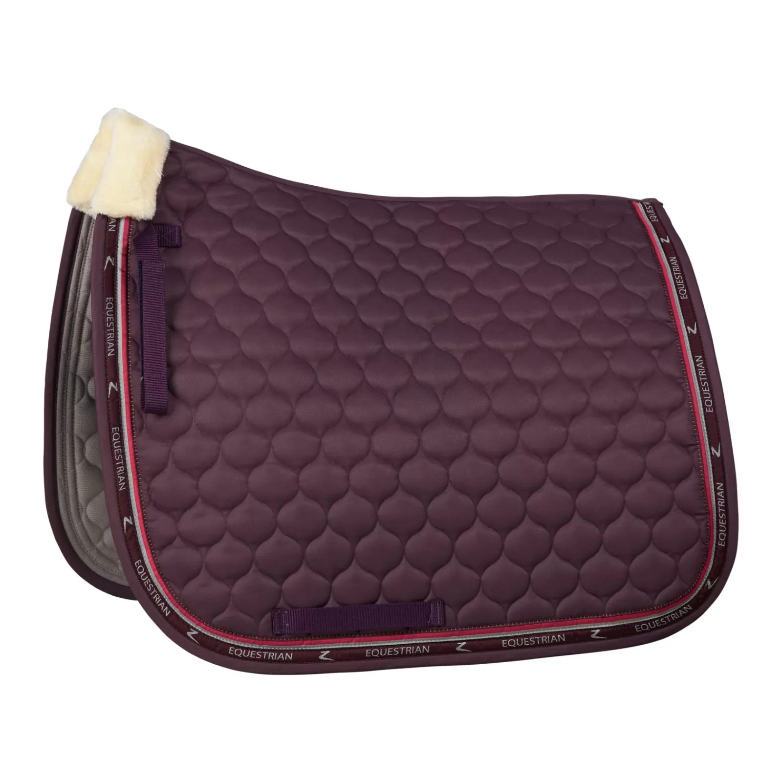 Hot * Claremont Dressuurzadeldek Met Imitatiebont Eggplant Dark Purple