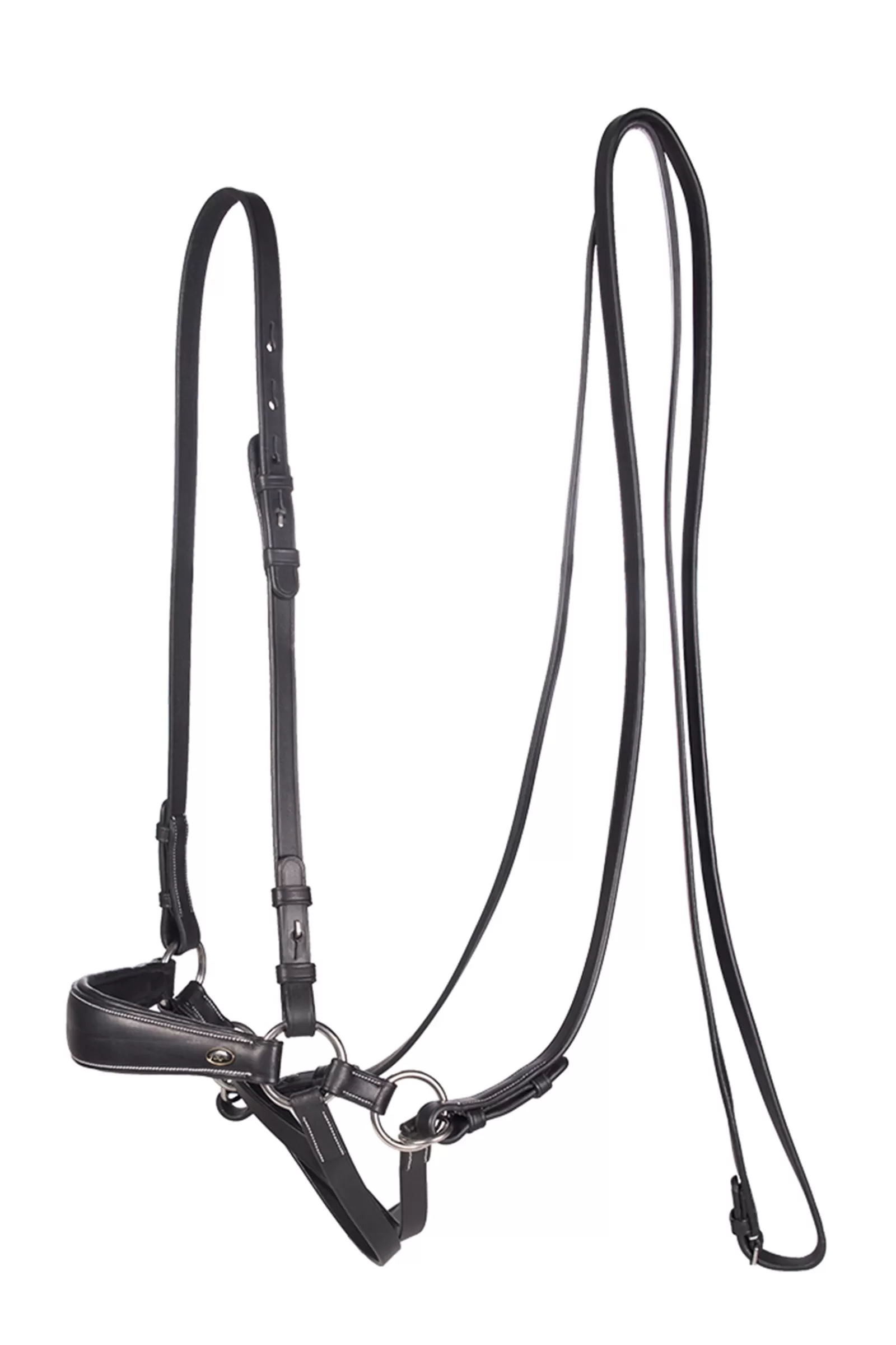 Sale fra Lami Bitloos Hoofdstel (System 4), Met Teugels & Studhook Connector Black
