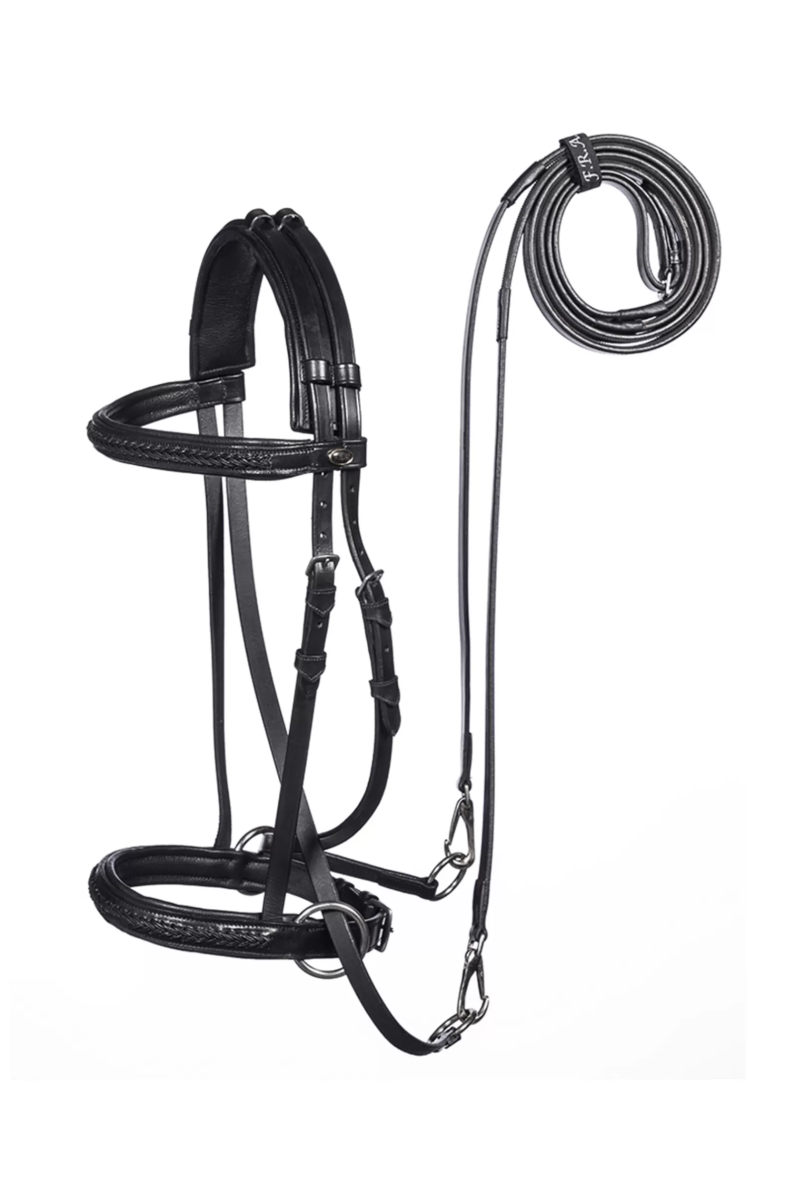 Outlet fra F.R.A. Ulan Bitloos Hoofdstel (System 5) Leder, Met Lederen Teugels Black