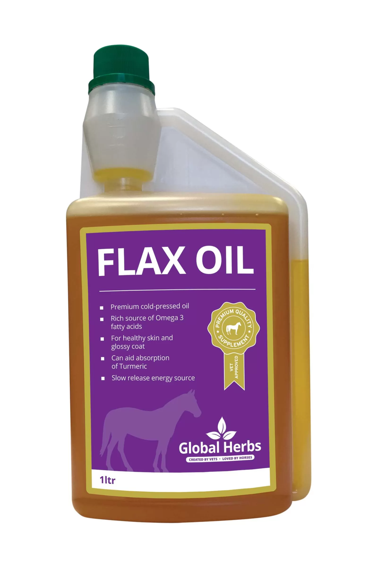 Sale globalherbs Global Herbs Flax Oil, 1 L Niet Gespecificeerd