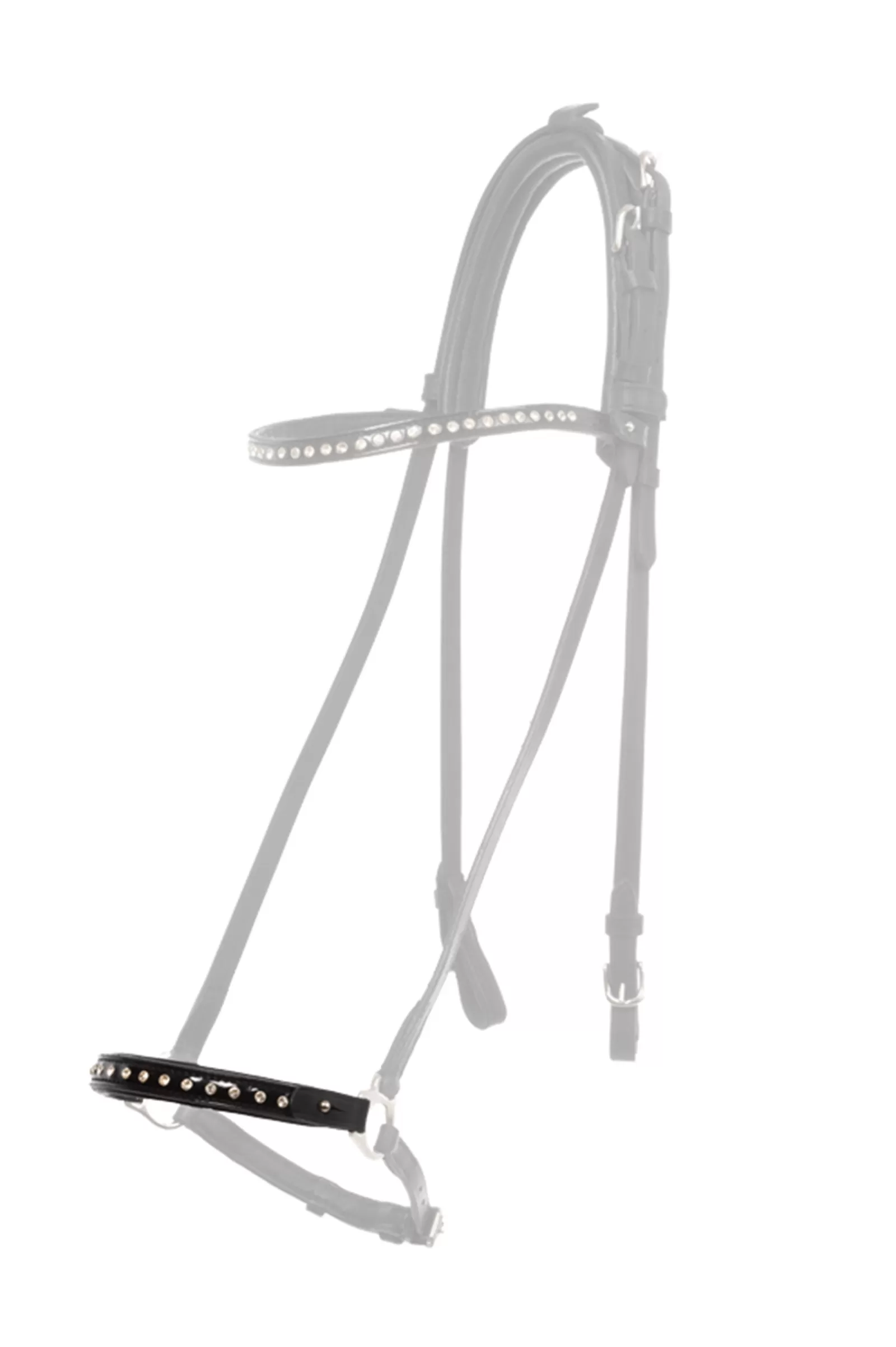 Flash Sale kavalkade Glansandi Dropped Noseband Piece For Kjartan Icelandic Bridle Black/White