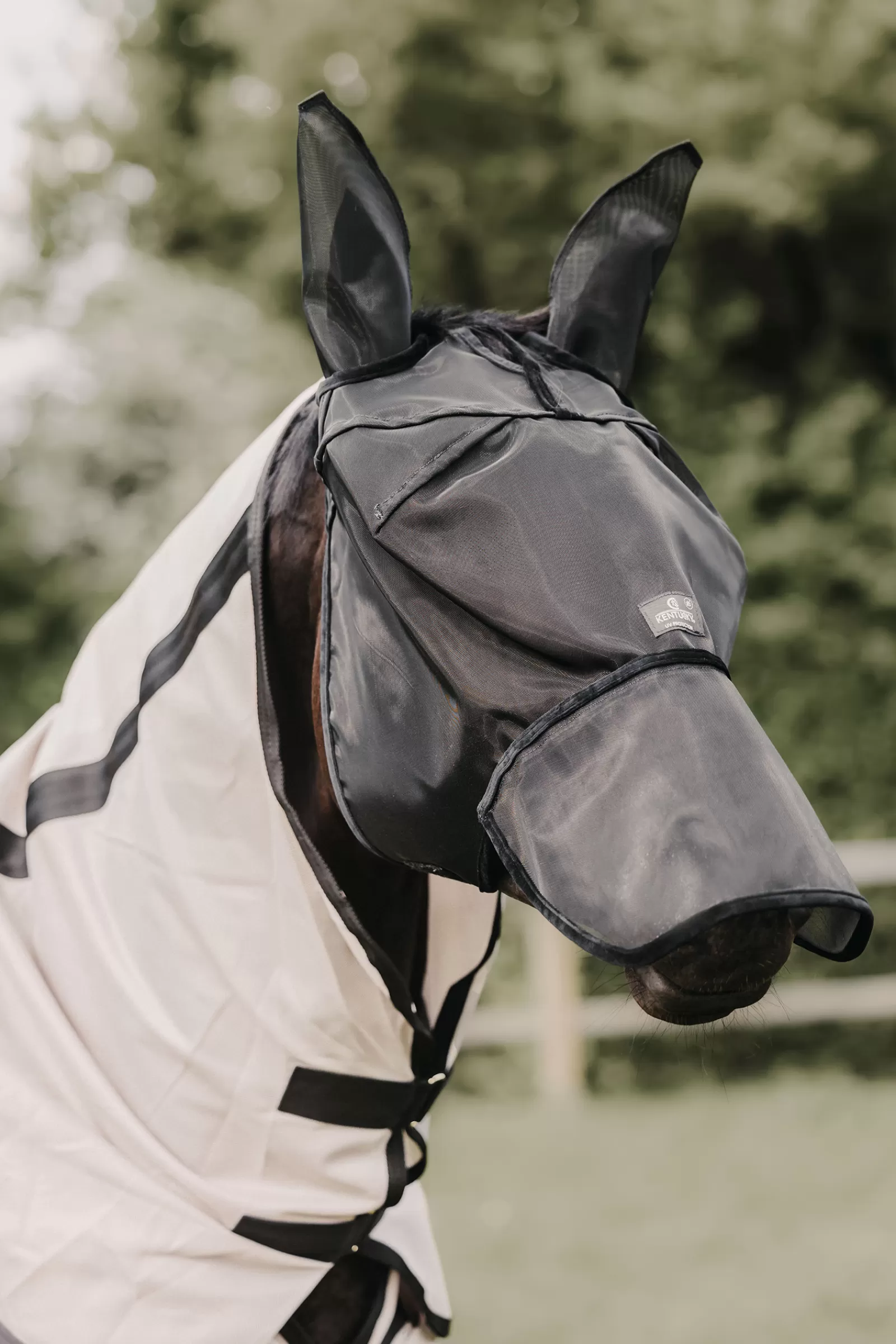 kentucky Horsewear Classic Vliegenmasker Met Oren En Neusflap- Vliegenmaskers & Vliegenfrontriemen