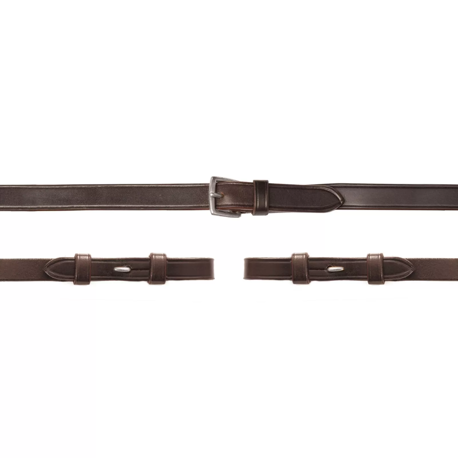 Fashion schockemohle Lerne Teugels, Smal, 13 Mm, Geen Stop, Geen Martingaalstop Dark Brown/Silver