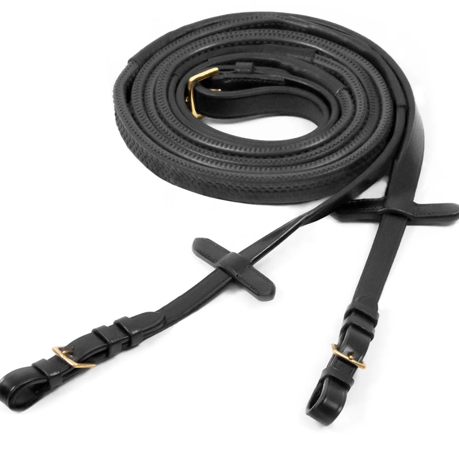 Outlet schockemohle Rubber Teugels Met Gespen, Teugels Black/Gold