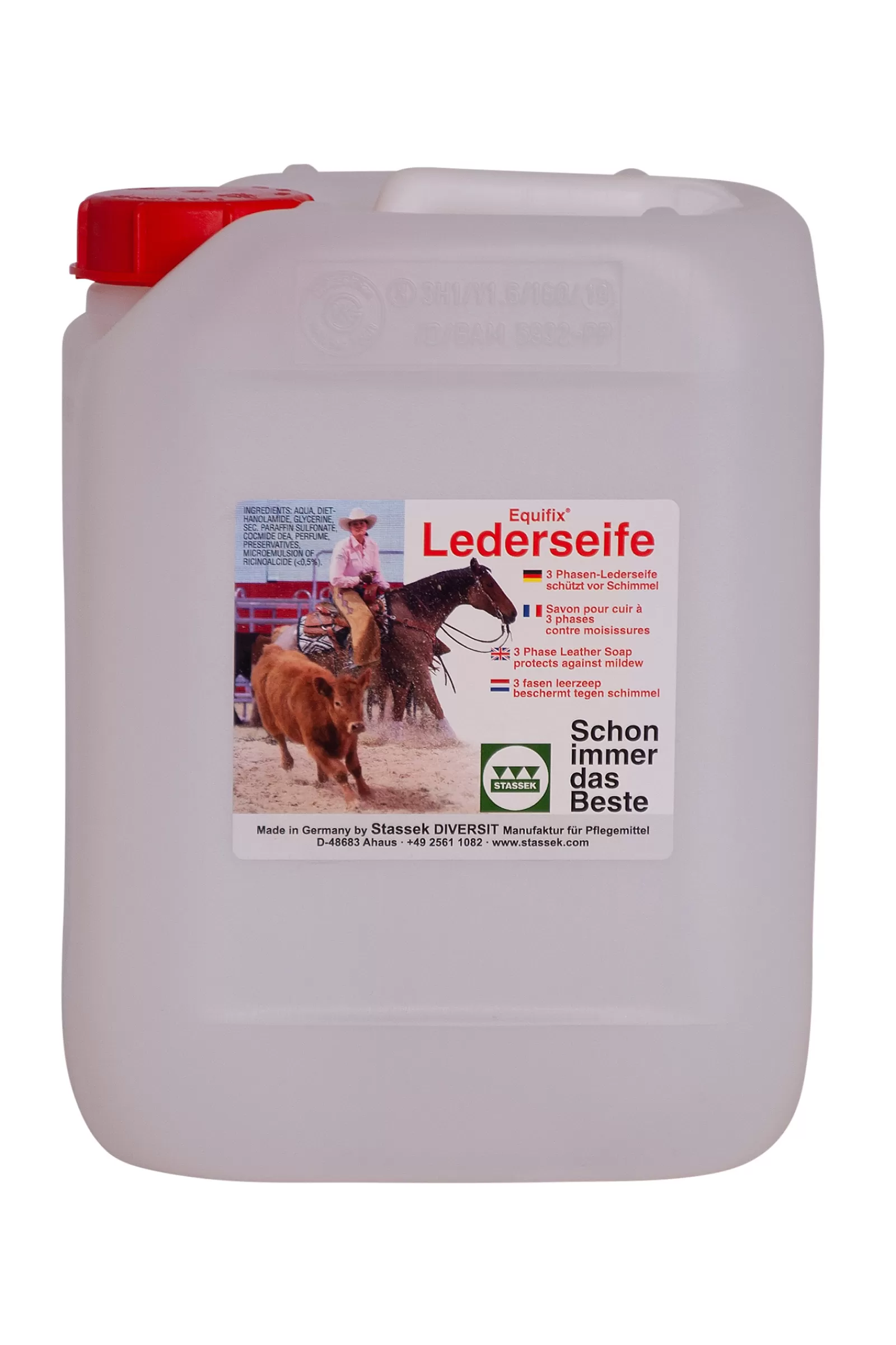 Sale stassek Equifix Driefasige Lederzeep, 5 Liter Yellow/Brown