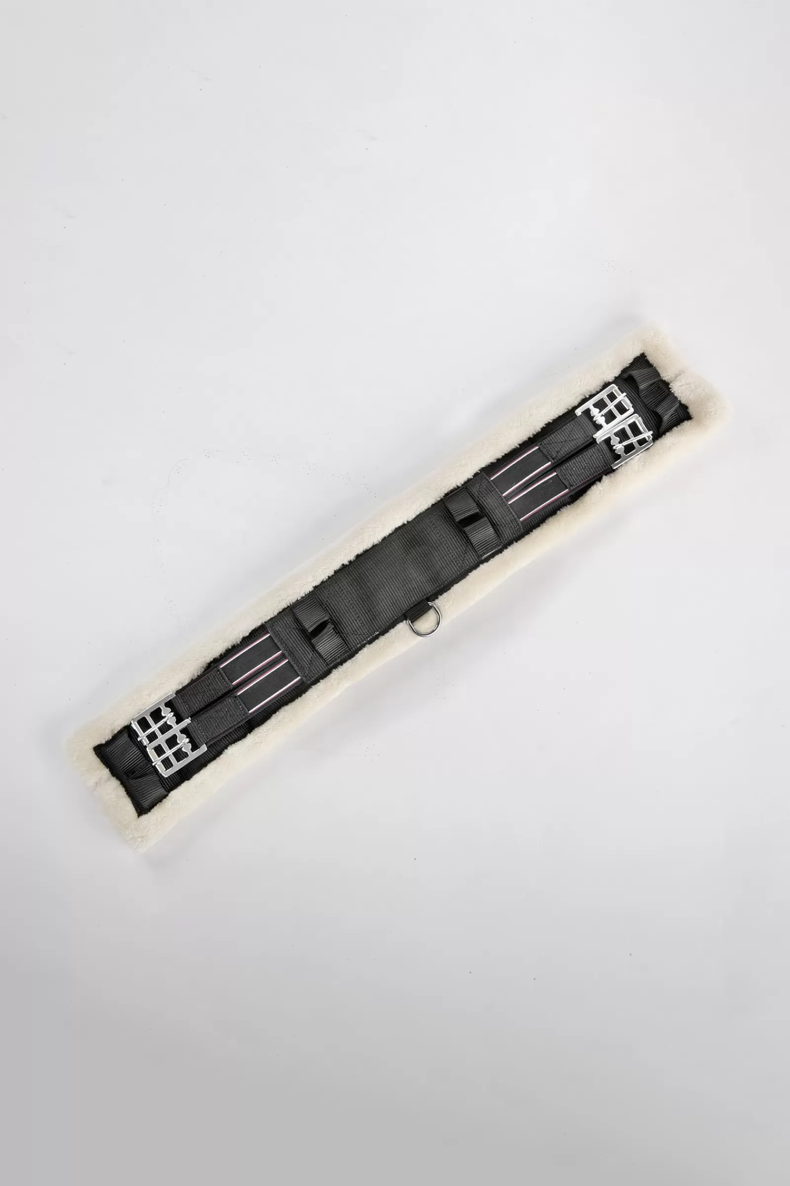 Store usg Nylon Dressage Girth With Faux Fur Padding Black/Beige