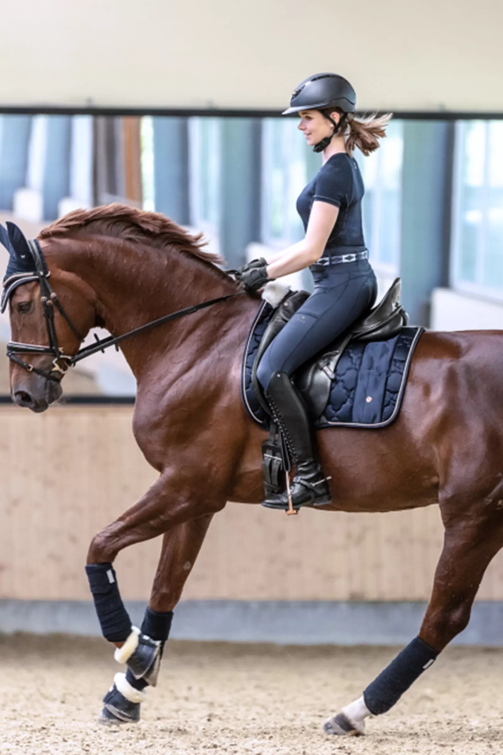 Clearance waldhausen Modern Rose Dressage Saddle Pad Navy/Rosegold