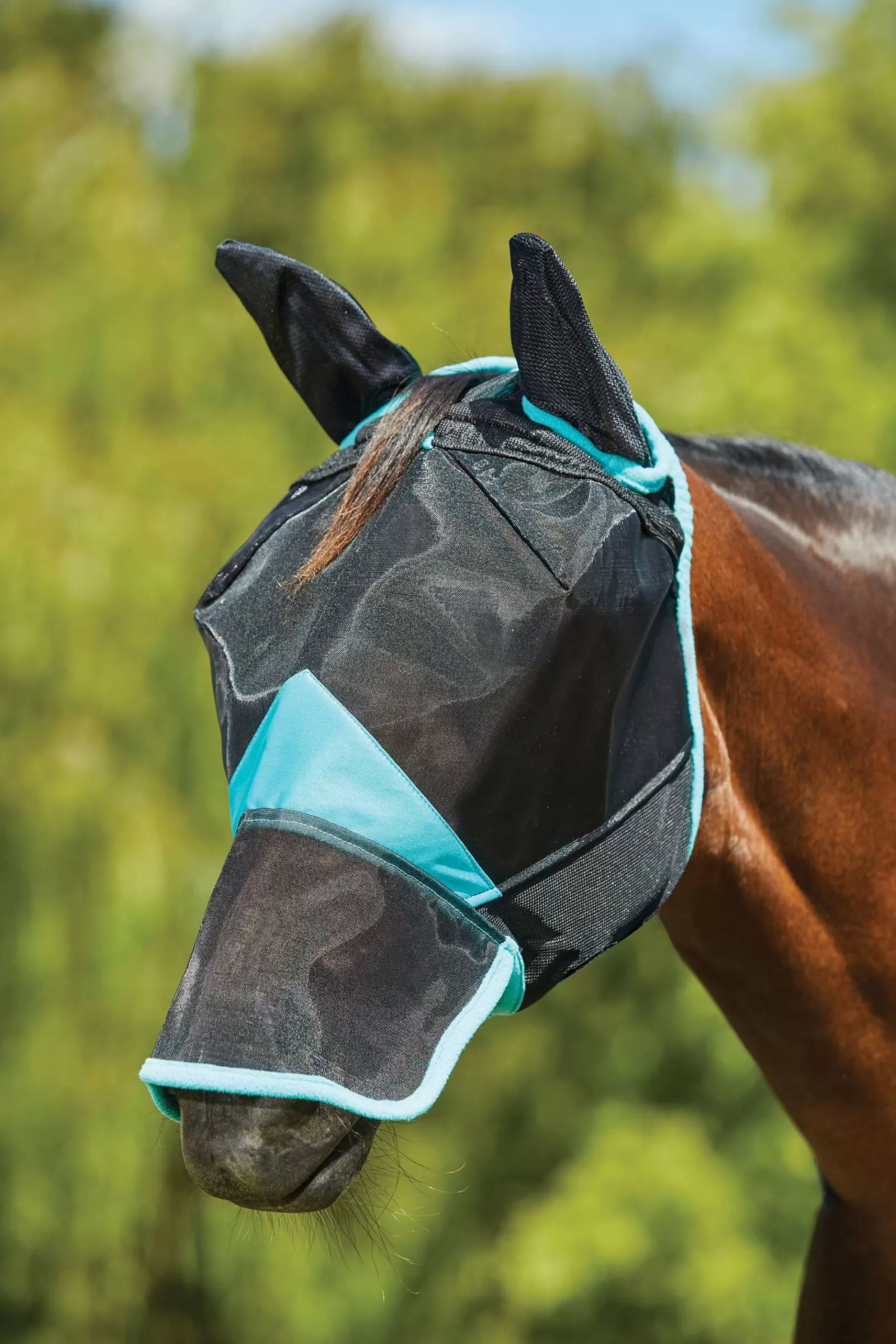 weatherbeeta Comfitec Deluxe Fine Mesh Mask With Ears & Nose- Vliegenmaskers & Vliegenfrontriemen